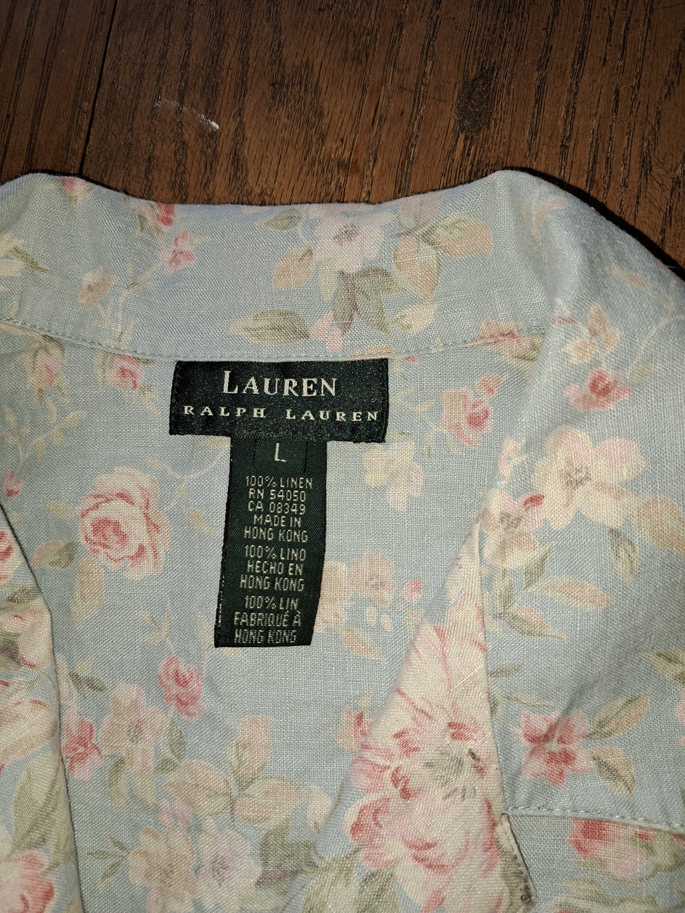 Ralph Lauren Light Blue Floral Button-Up Blouse - Picture 5 of 5